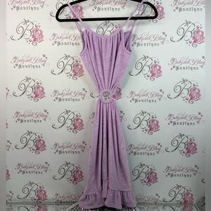 MAJORELLE dress cut out sides Oring detail terry cloth towel Lavender Dress